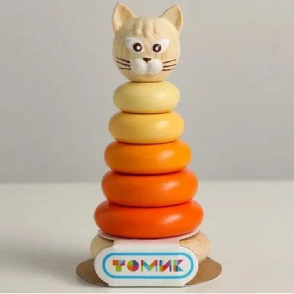 Wooden Stacker Toy Kitten doll